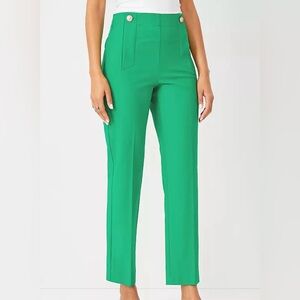Ann Taylor Sailor ankle pants Emerald Green Trousers sz 12 petite New
